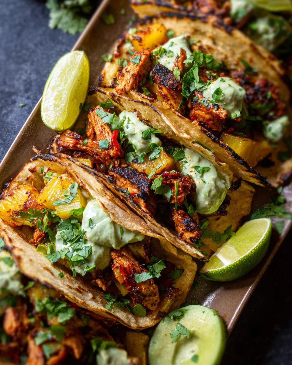 One Pan Chicken & Pineapple Tacos