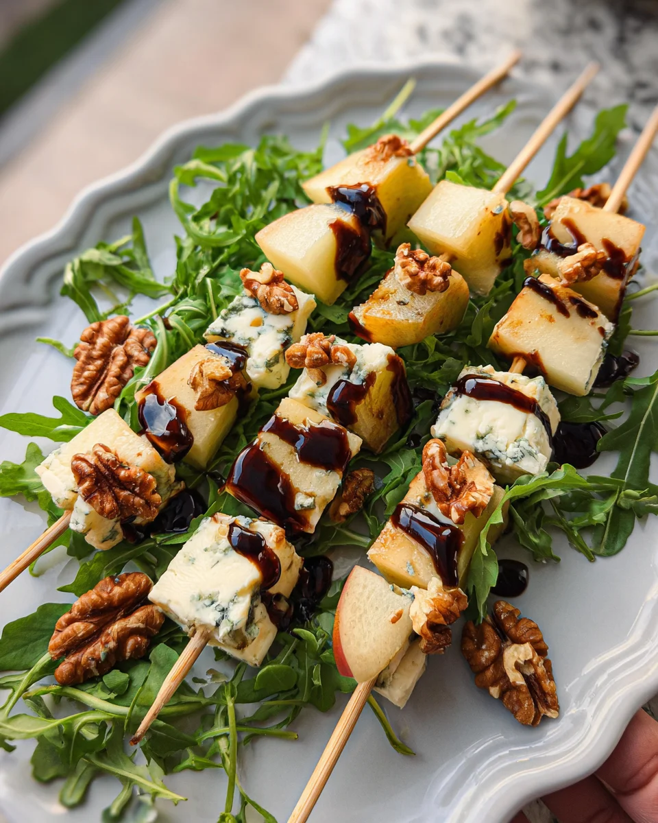 Pear & Brie Cheese Salad Skewers