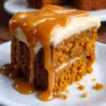 Pumpkin Cake with Caramel Cream Cheese Frosting