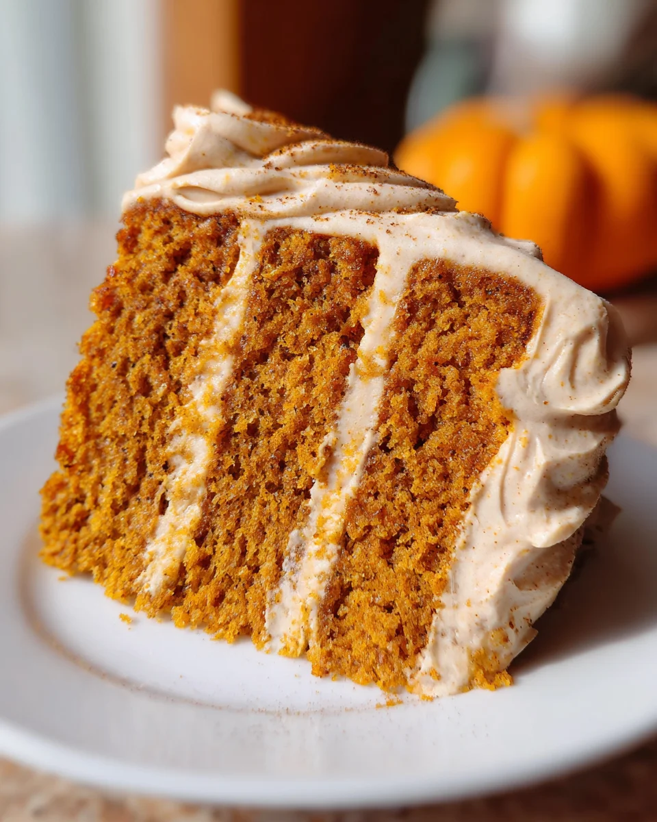 Pumpkin Cake with Cinnamon Cream Cheese Frosting