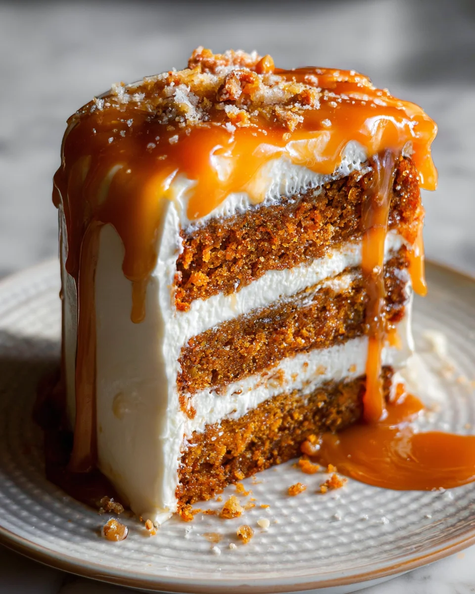 Pumpkin Cake with Cream Cheese Frosting and Salted Caramel Drizzle 34 Pumpkin