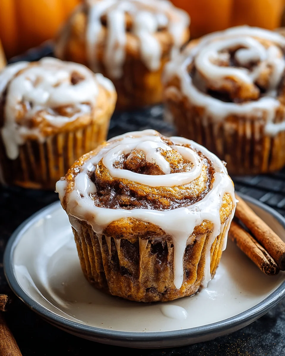 Pumpkin Cinnamon Roll Muffins