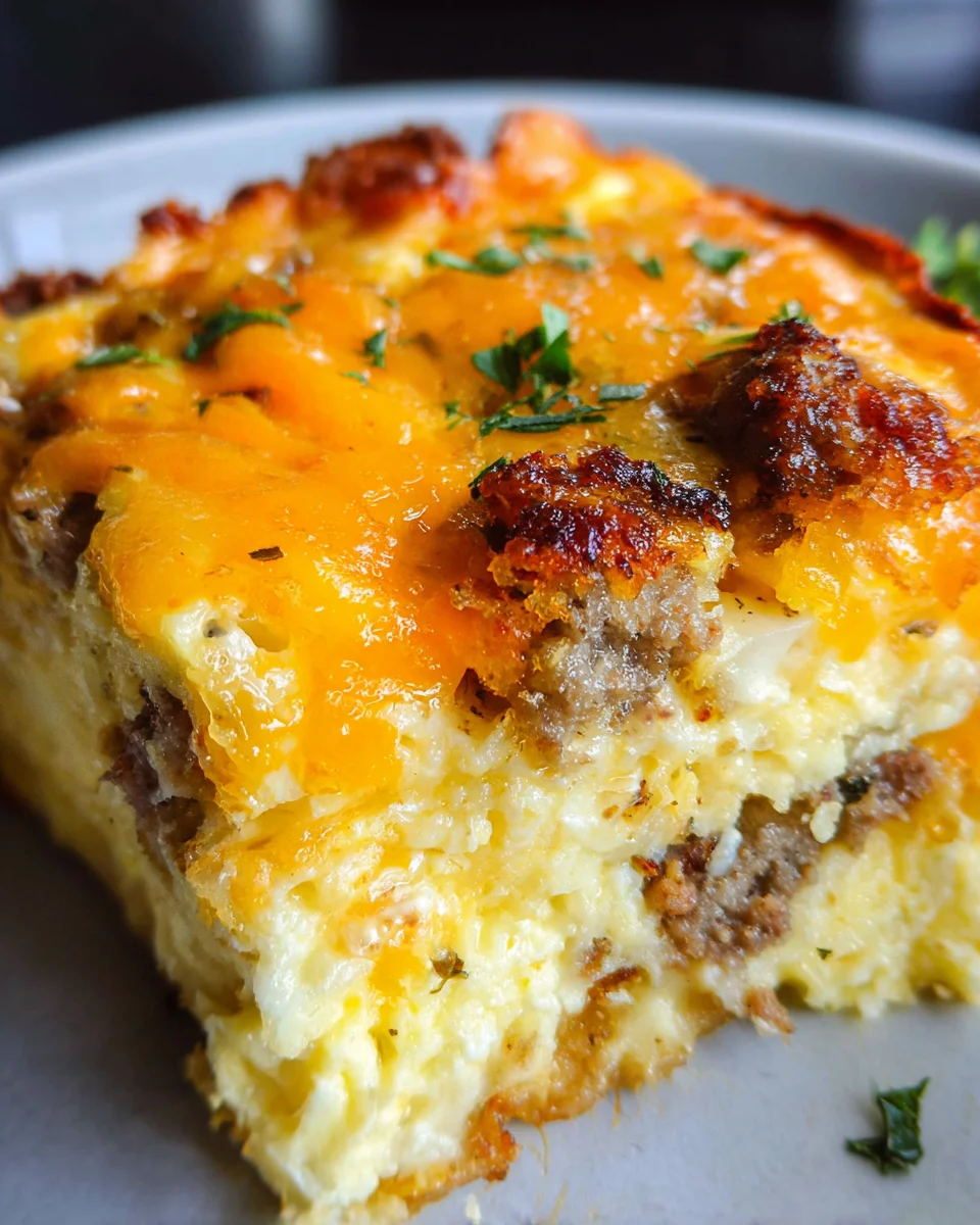 Savory Breakfast Sausage and Cheese Casserole Recipe