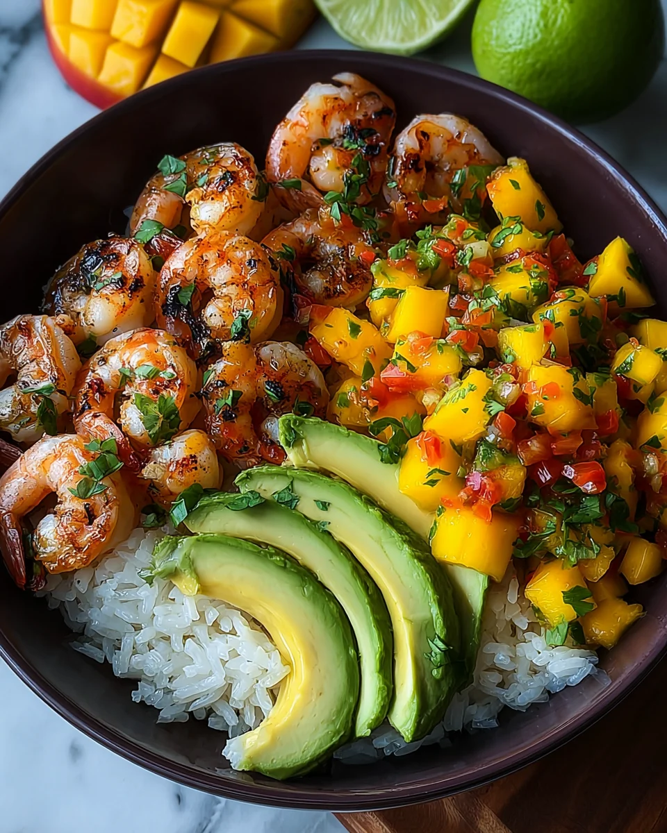 Shrimp and Avocado Bowls with Mango Salsa & Lime-Chili Sauce 27 Shrimp