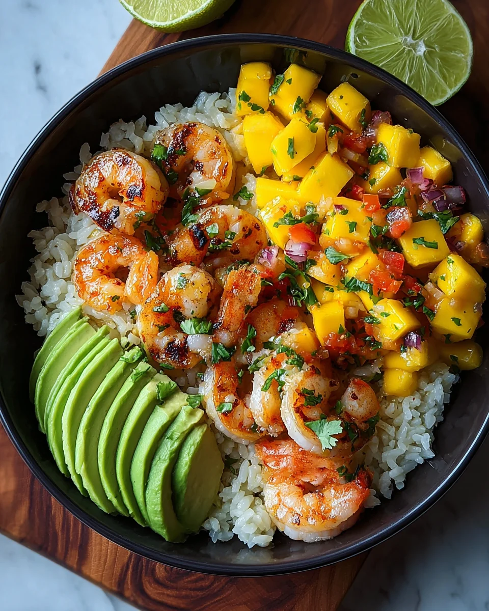Shrimp and Avocado Bowls with Mango Salsa & Lime-Chili Sauce 28 Shrimp