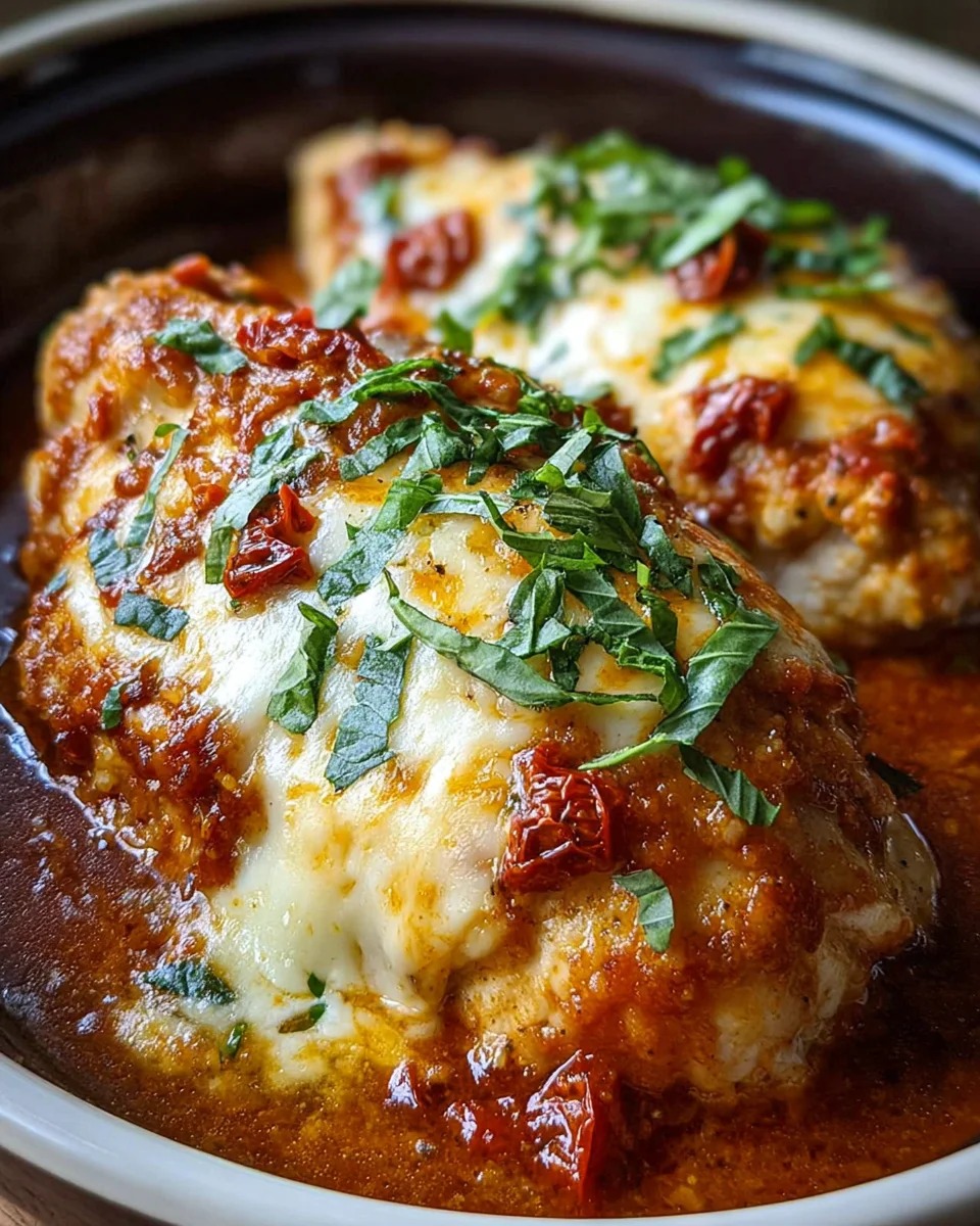 Slow Cooker Cheesy Mozzarella Chicken 19 Slow