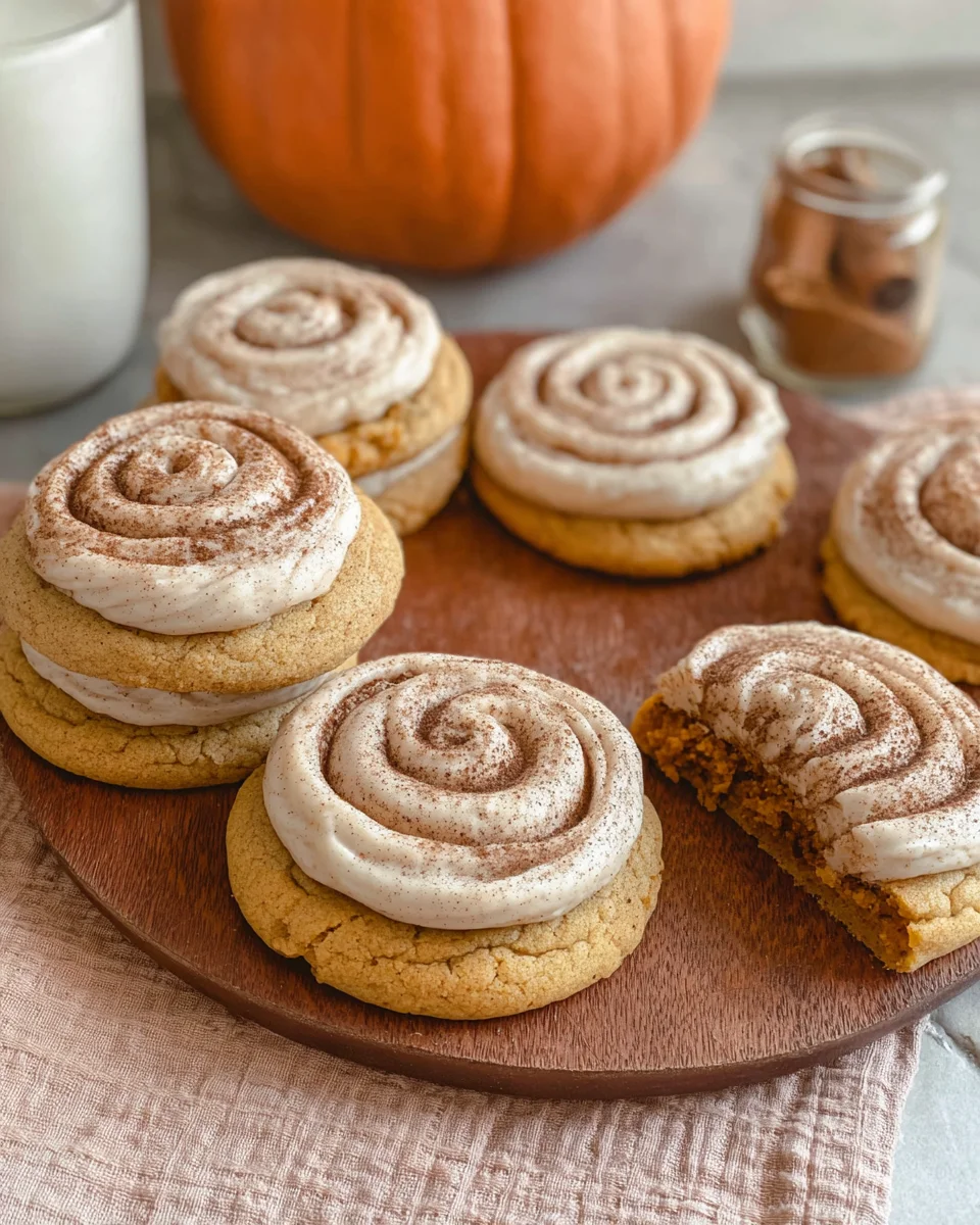 Soft Pumpkin Cookies with Cinnamon Frosting