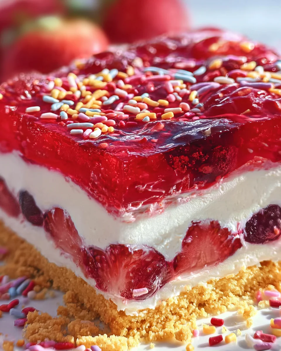 Summer Berry Jello Lasagna