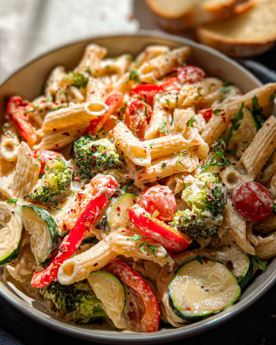 Vegan Pasta Primavera with Creamy Garlic Cashew Sauce 19 Vegan