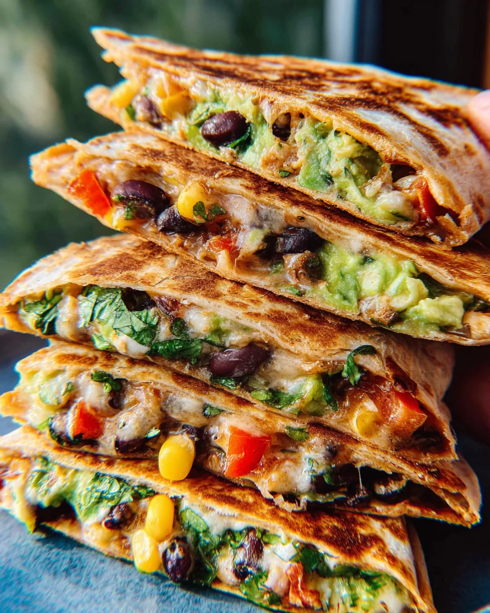 Vegan Quesadillas with Black Beans and Avocado
