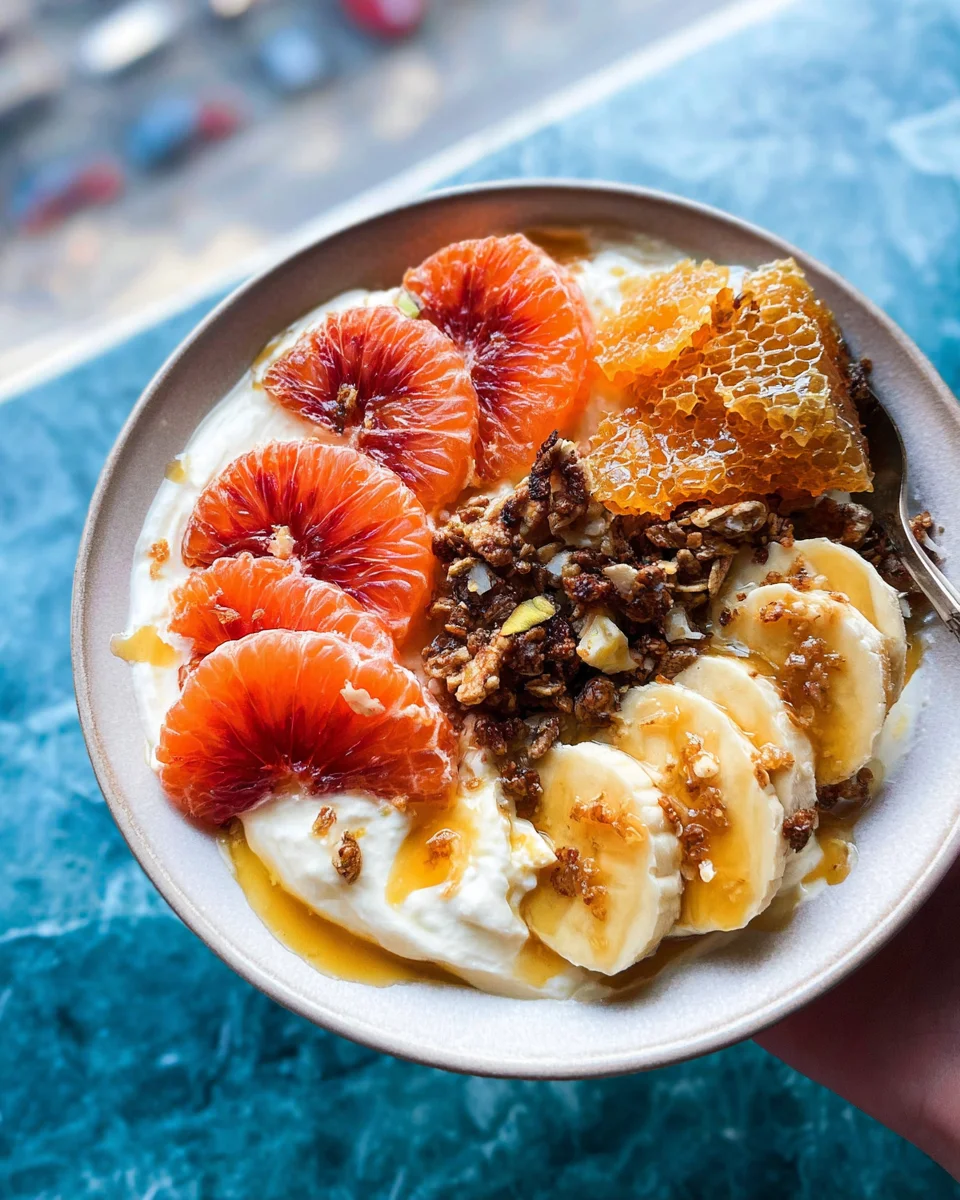 Winter Citrus Ricotta Breakfast Bowl with Honeycomb