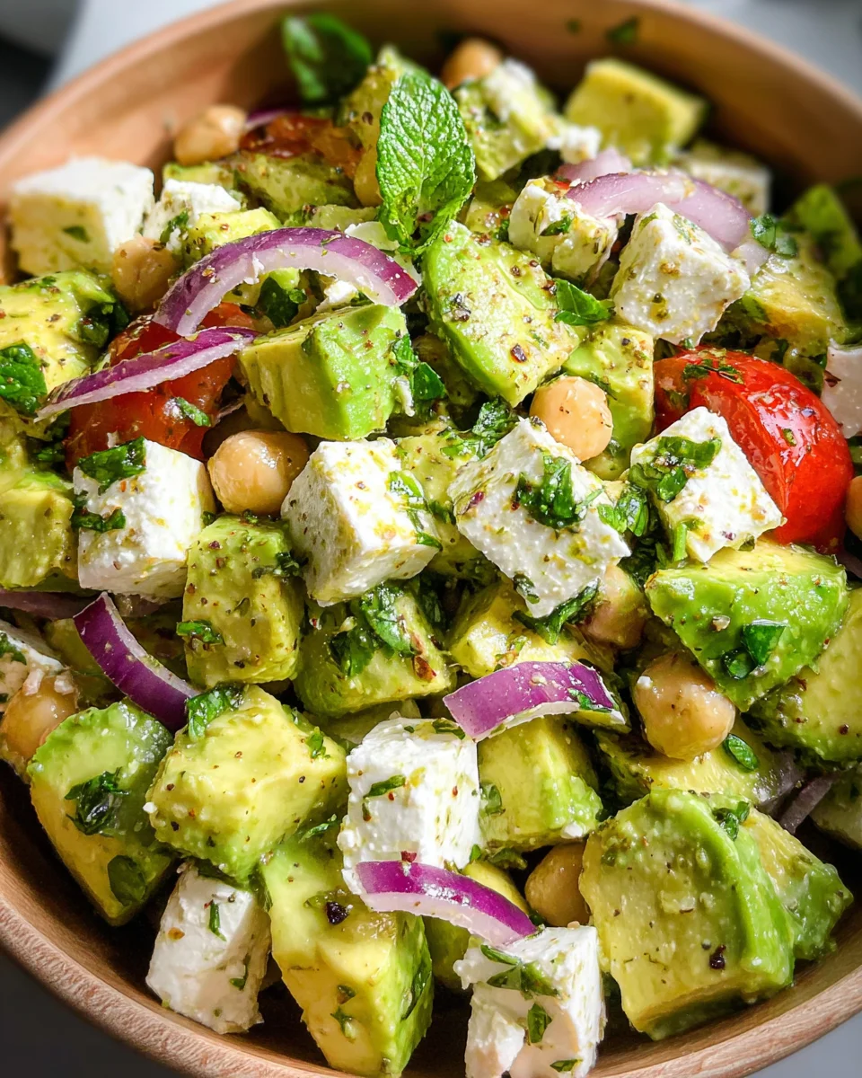 Chickpea Feta Avocado Salad