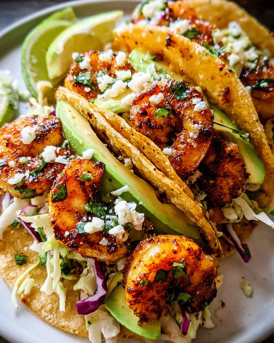 Cilantro Lime Shrimp Tacos with Creamy Slaw