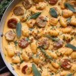 Creamy Butternut Squash Gnocchi with Sausage, Thyme, and Sage