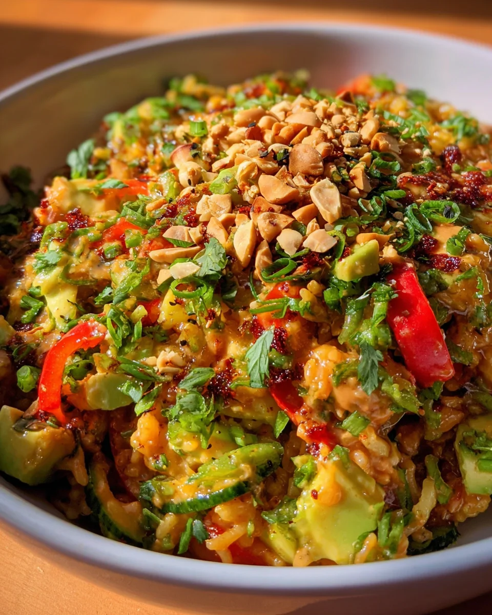 Crispy Rice Salad with Peanut-Chili Dressing
