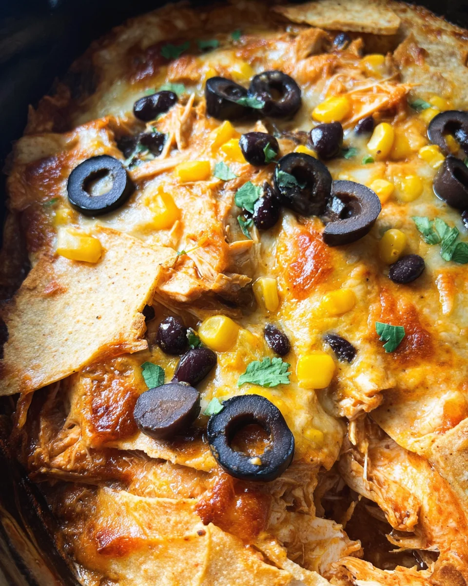 Crockpot Chicken Enchiladas Casserole