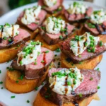 Easy Steak Crostini (with Horseradish Sauce)