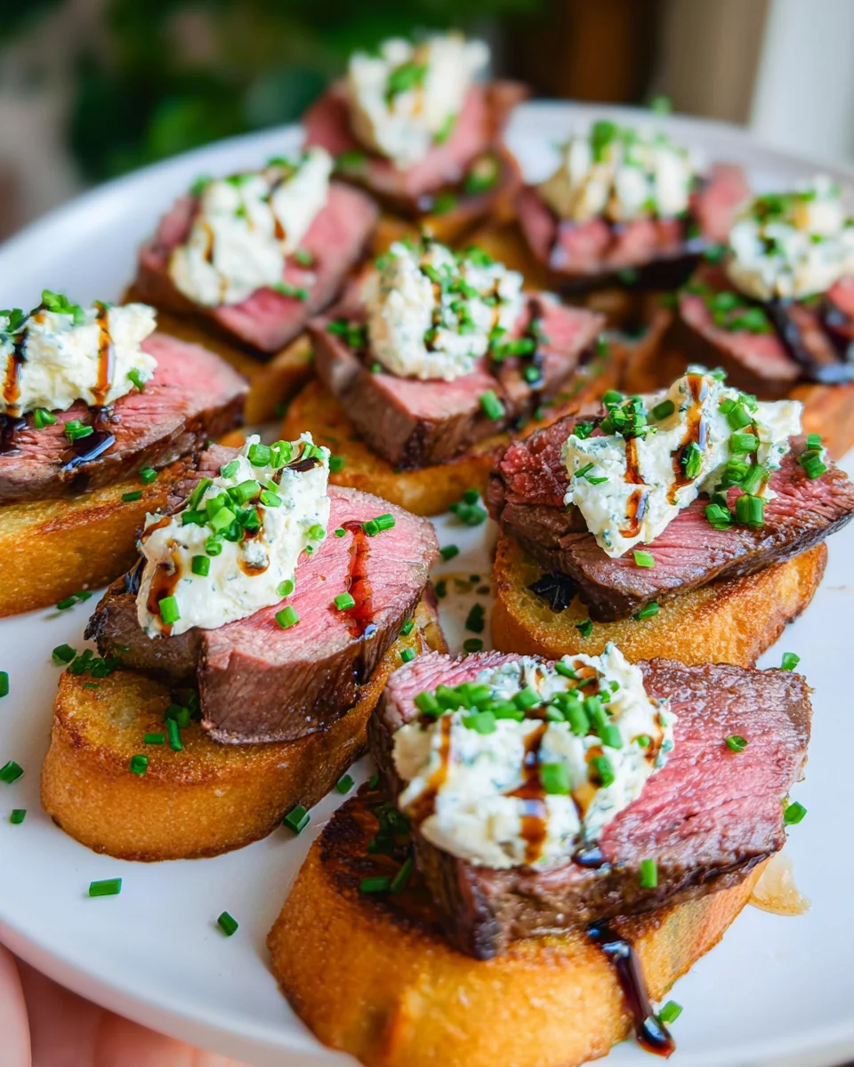 Easy Steak Crostini (with Horseradish Sauce)