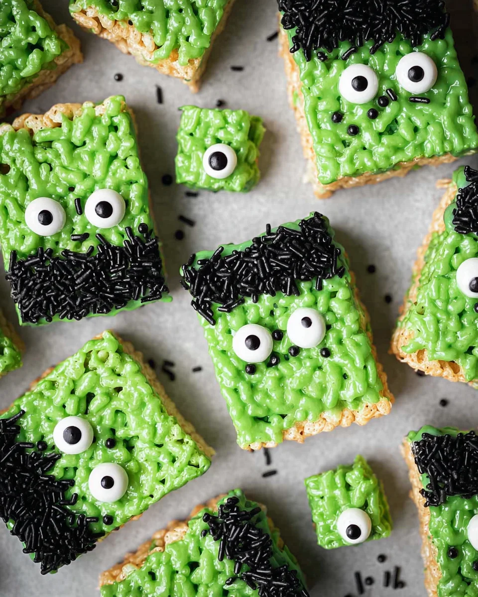 Frankenstein Halloween Rice Krispie Treats