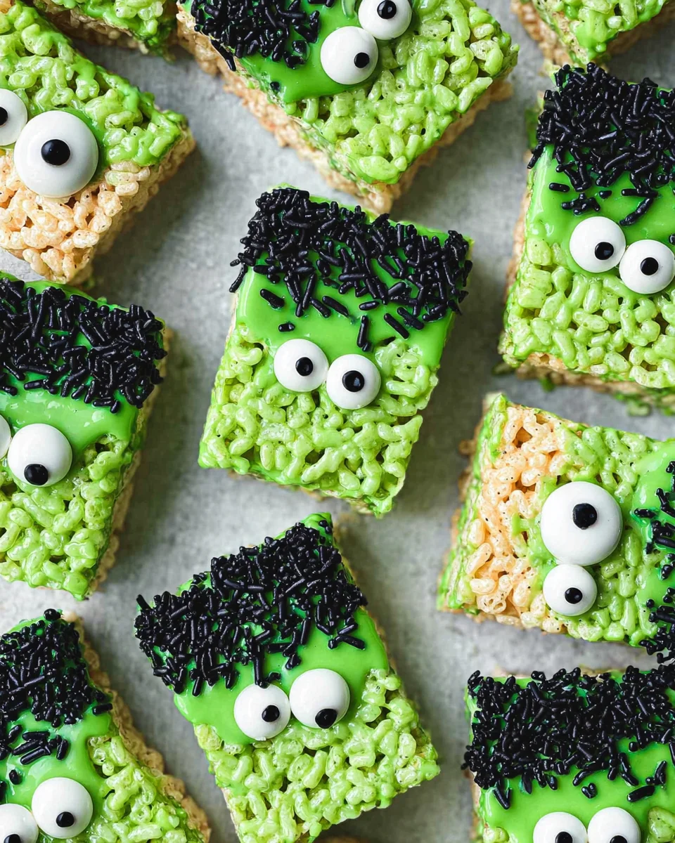 Frankenstein Halloween Rice Krispie Treats 22 Frankenstein