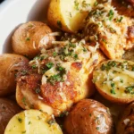 Garlic Parmesan Crockpot Chicken and Potatoes
