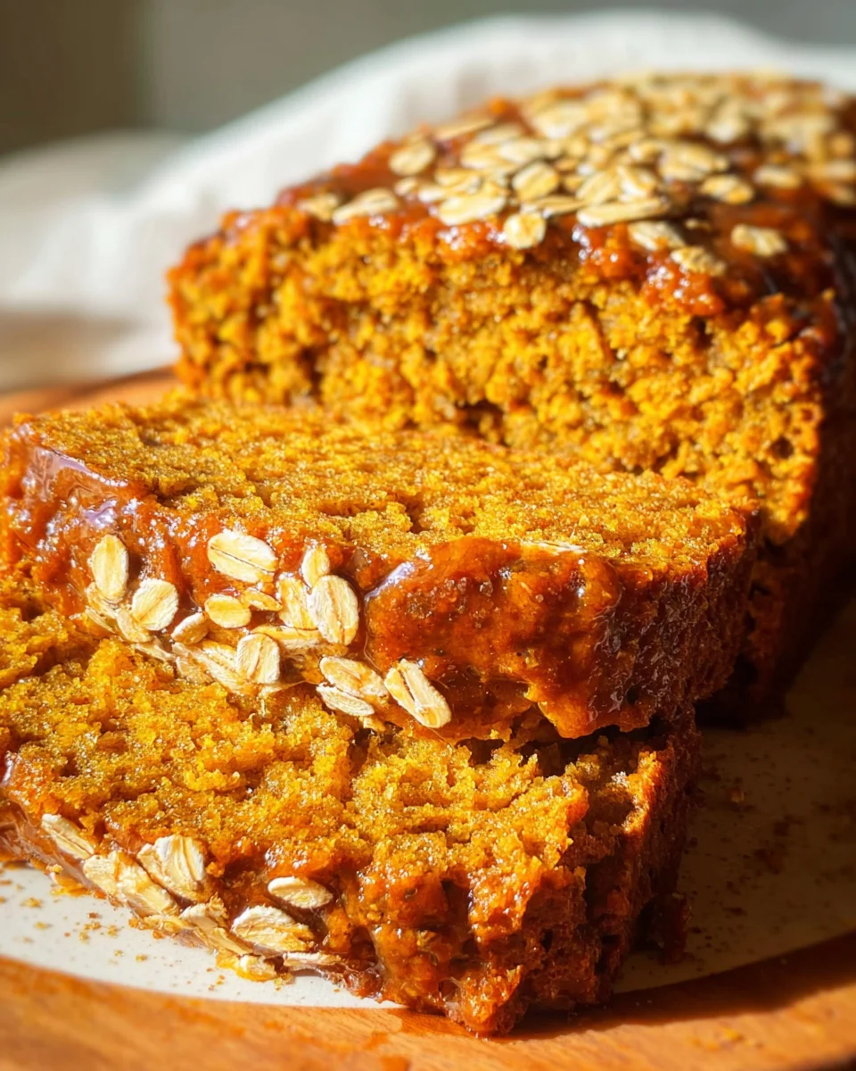 Healthy Pumpkin Oat Bread