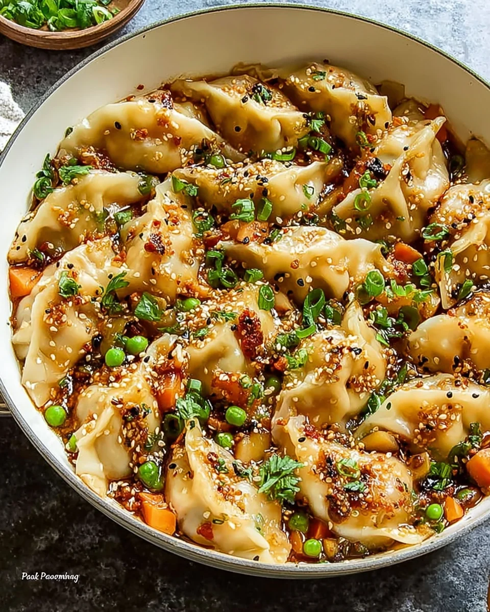 One Pan Dumpling Dinner