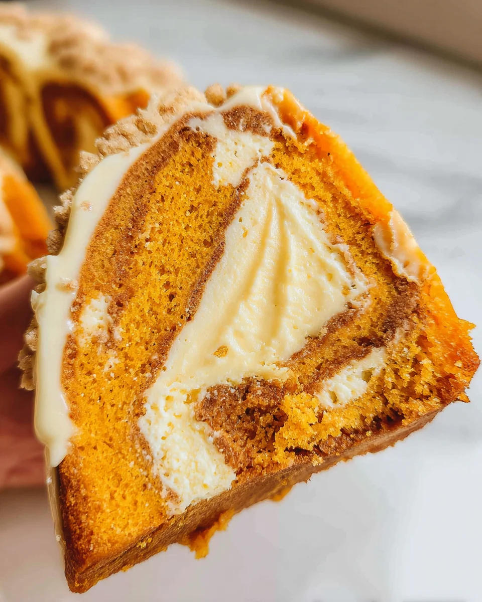 Pumpkin Cream Cheese Swirl Cake