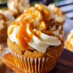 Pumpkin Cupcakes with Salted Caramel Cream Cheese Frosting