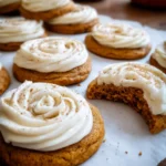 Pumpkin Sugar Cookies with Cream Cheese Frosting
