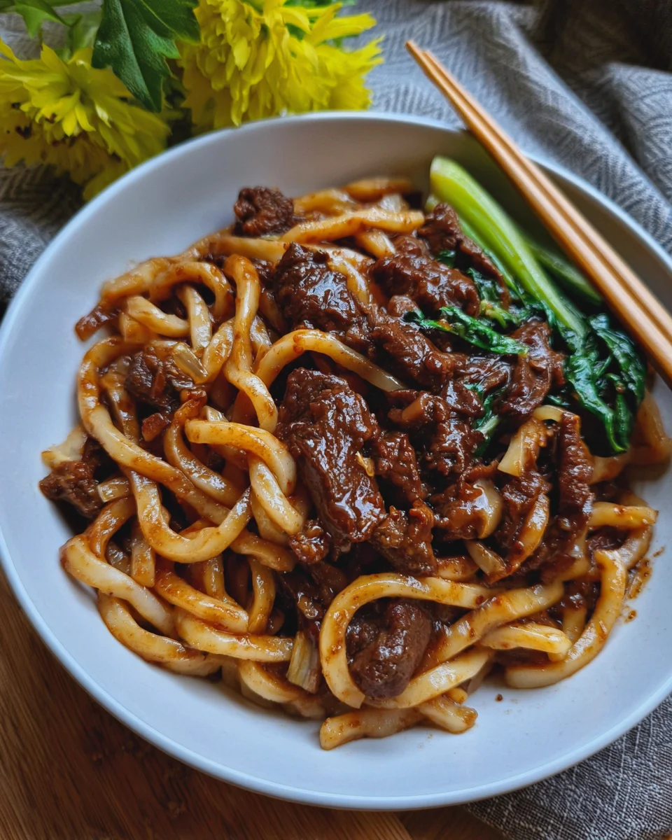 Simple Black Pepper Beef Udon
