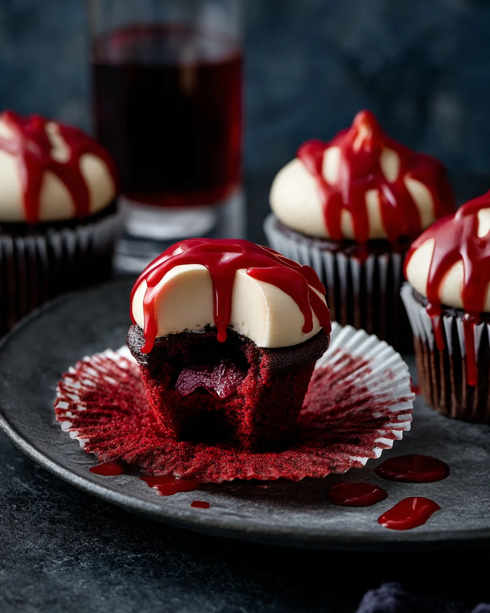 Vampire Bite Halloween Cupcakes