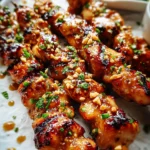 Easy Grilled Asian Chicken Skewers with Honey Garlic Sauce