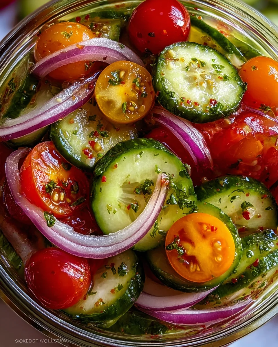 Marinated Cucumbers, Onions, and Tomatoes 18 Marinated