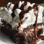 Marshmallow Chocolate Poke Cake