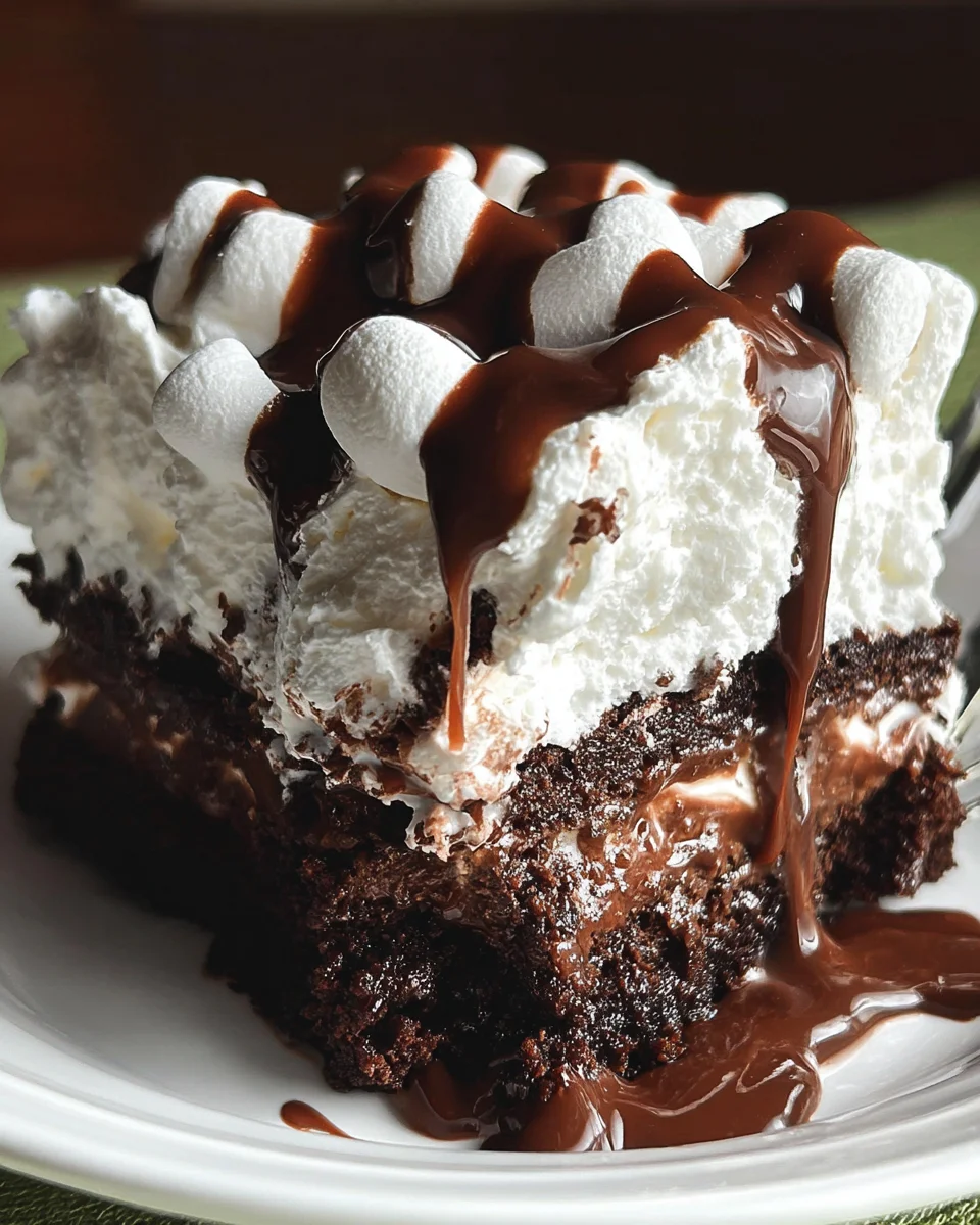 Marshmallow Chocolate Poke Cake 28 Marshmallow Chocolate Poke Cake