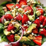Strawberry Avocado Spinach Salad with Poppyseed Dressing